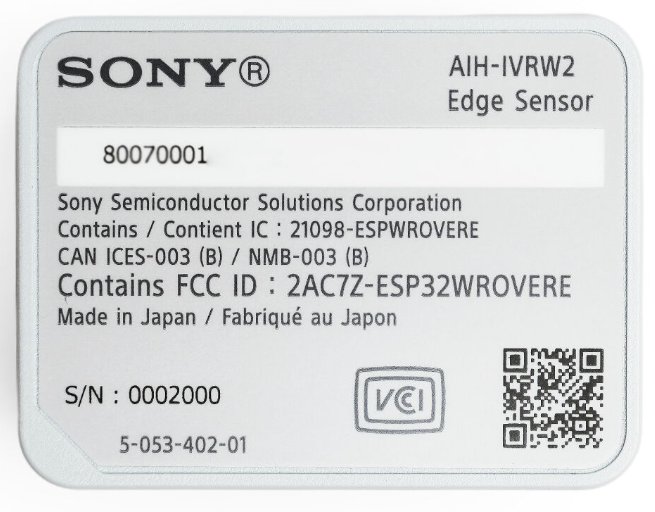SONY AIH-IVRW2 Camera - Edge Device with IMX500