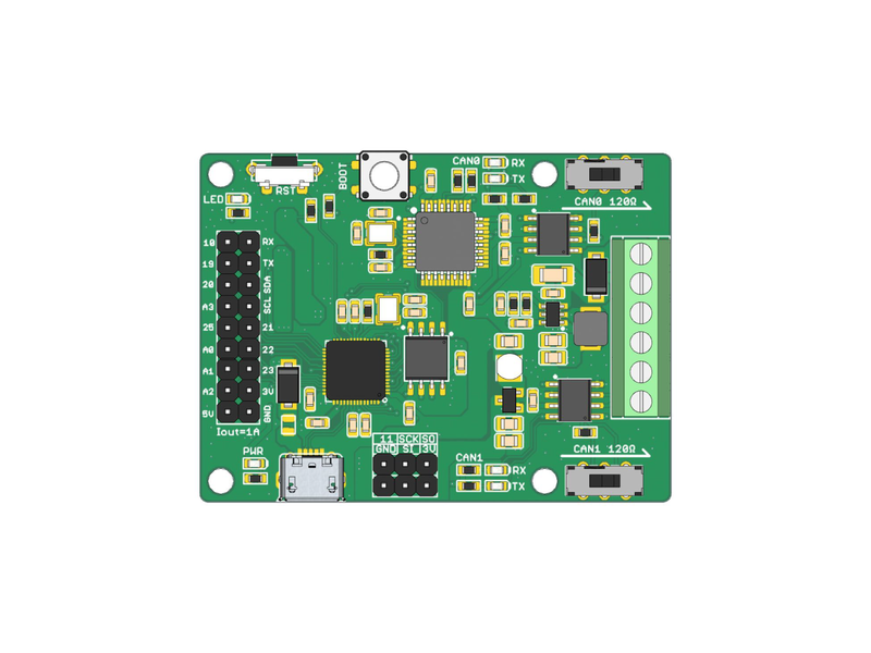 CANBed DUAL - RP2040 chip based Arduino CAN Bus dev board with 2 independent CAN Bus interfaces(CAN2.0 & CAN FD)