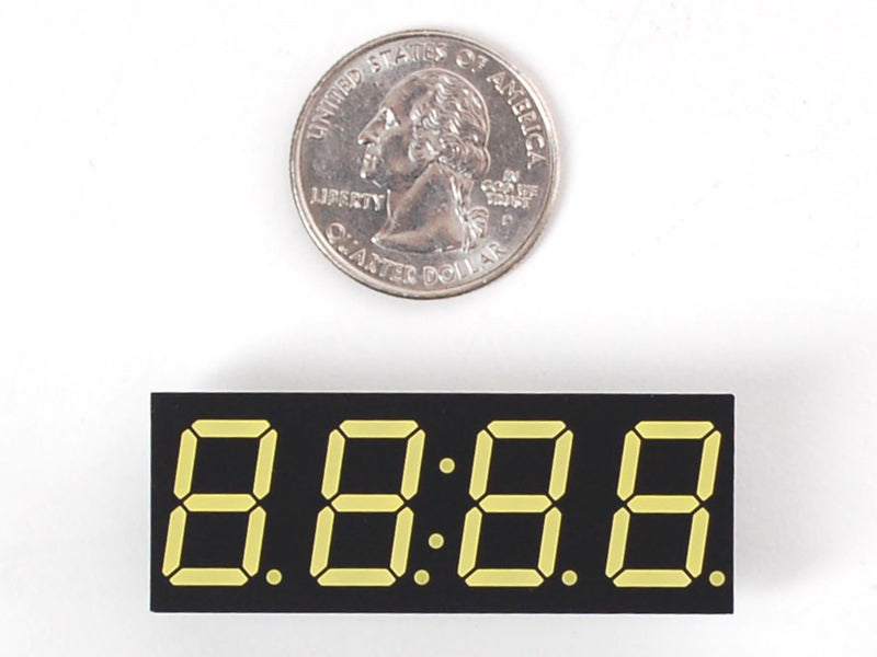 White 7-segment clock display - 0.56\" digit height