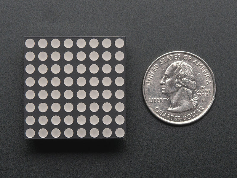 Small 1.2\" 8x8 Ultra Bright Yellow-Orange LED Matrix