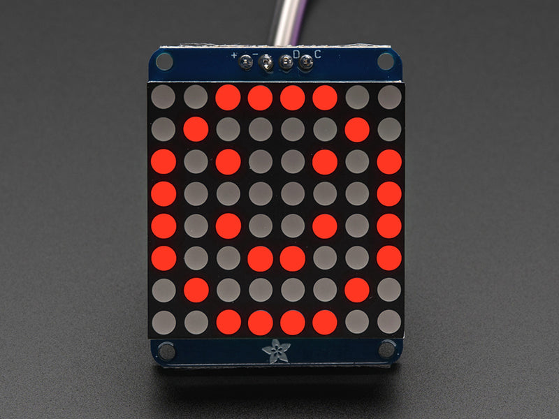 Adafruit Small 1.2\" 8x8 LED Matrix w/I2C Backpack - Red
