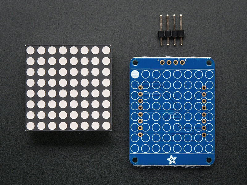 Adafruit Small 1.2\" 8x8 LED Matrix w/I2C Backpack - Red