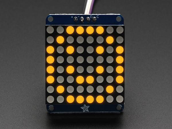 Adafruit Small 1.2\" 8x8 LED Matrix w/I2C Backpack - Yellow