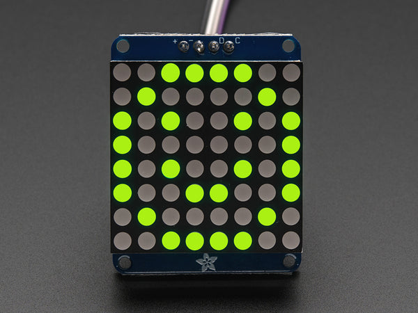 Adafruit Small 1.2\" 8x8 LED Matrix w/I2C Backpack - Yellow-Green