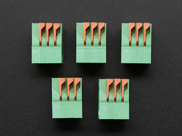 Configurable Spring Terminal Blocks - 3 Pin 0.1\" Pitch R/A - x 5