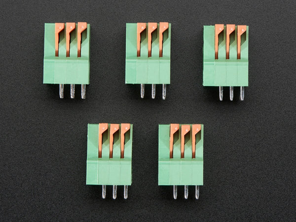 Configurable Spring Terminal Blocks - 3 Pin 0.1\" Pitch x 5