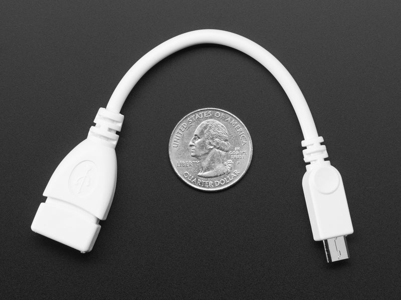 USB OTG Host Cable - MicroB OTG male to A female