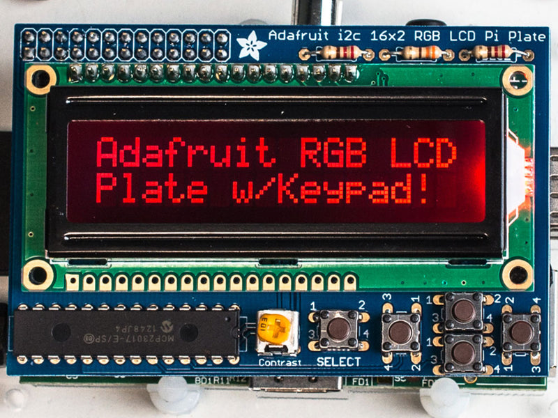 Adafruit RGB Negative 16x2 LCD+Keypad Kit for Raspberry Pi