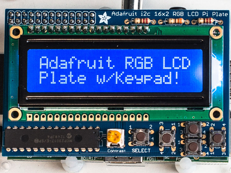 Adafruit RGB Negative 16x2 LCD+Keypad Kit for Raspberry Pi