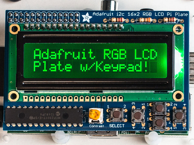 Adafruit RGB Negative 16x2 LCD+Keypad Kit for Raspberry Pi