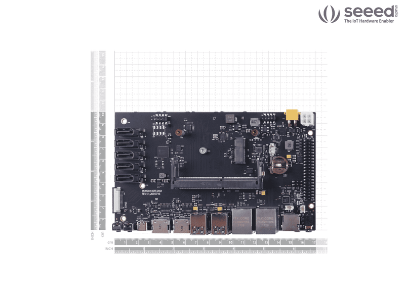 A205 Carrier Board for Jetson Nano/Xavier NX/TX2 NX with compact size and rich ports (6 CSI Camera, 2 HDMI, 5 SATA, M.2 key E supported etc.)
