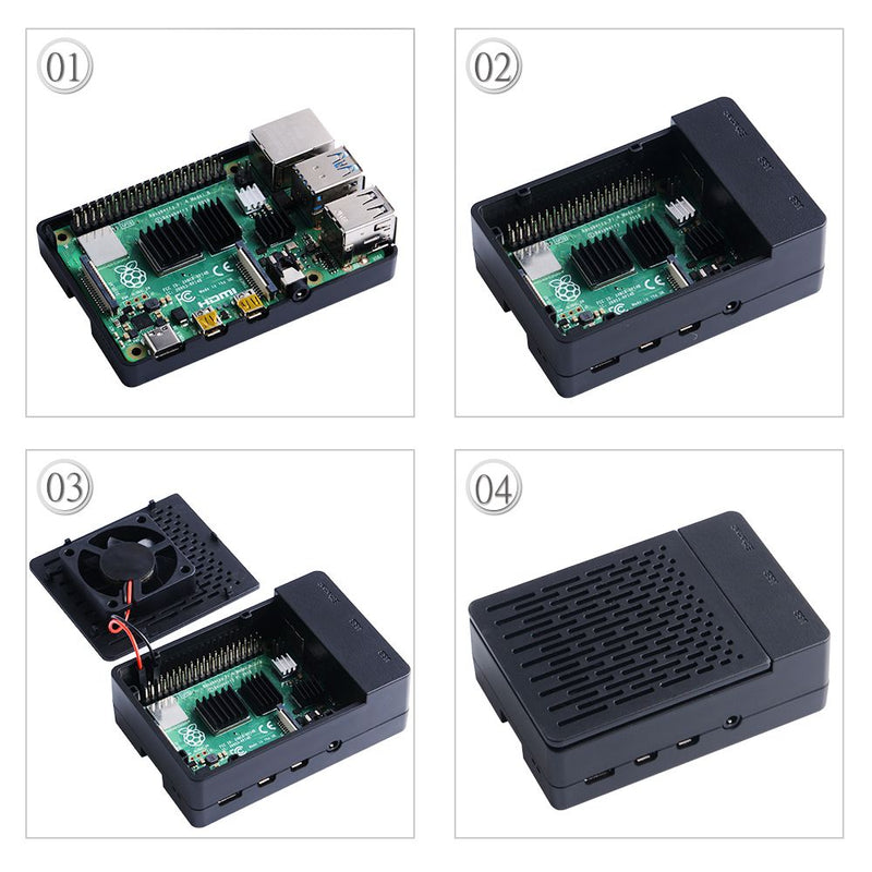 ABS H-Type Black Case for Raspberry Pi 4 B - Buy - Pakronics®- STEM Educational kit supplier Australia- coding - robotics