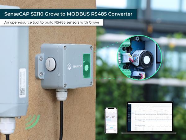 SenseCAP S2110 Grove to MODBUS RS485 Converter, an open-source tool to build RS485 sensors with Grove