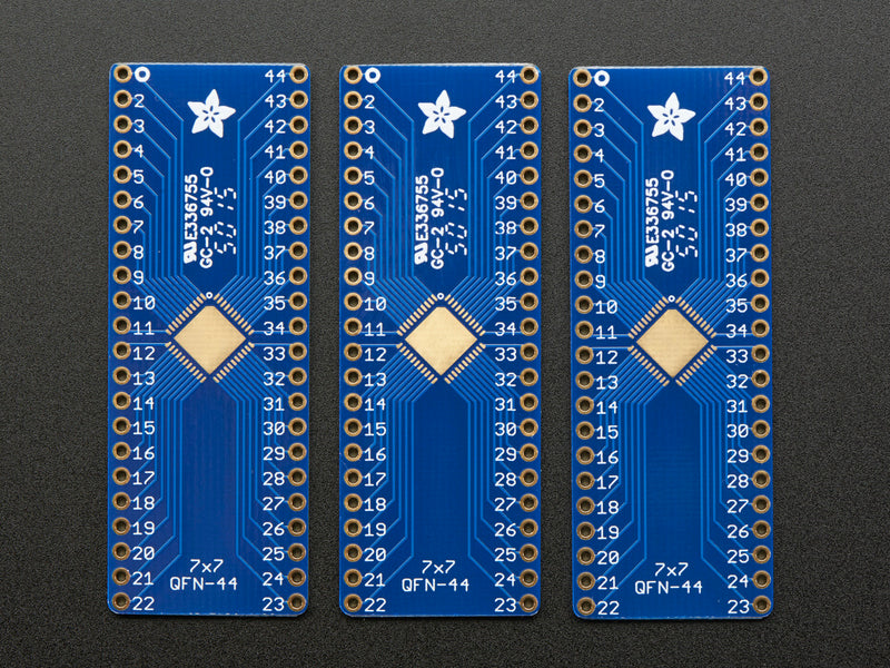 SMT Breakout PCB for 44-QFN or 44-TQFP - 3 Pack!