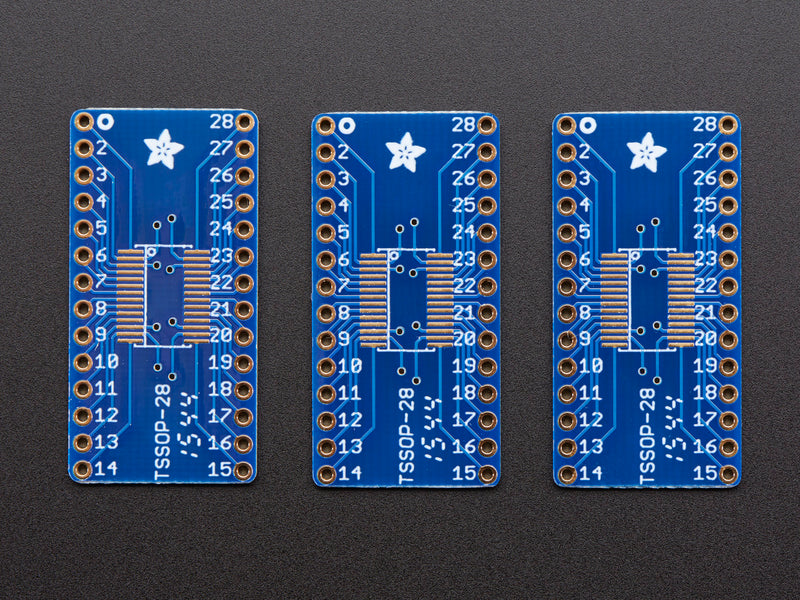 SMT Breakout PCB for SOIC-28 or TSSOP-28 - 3 Pack!