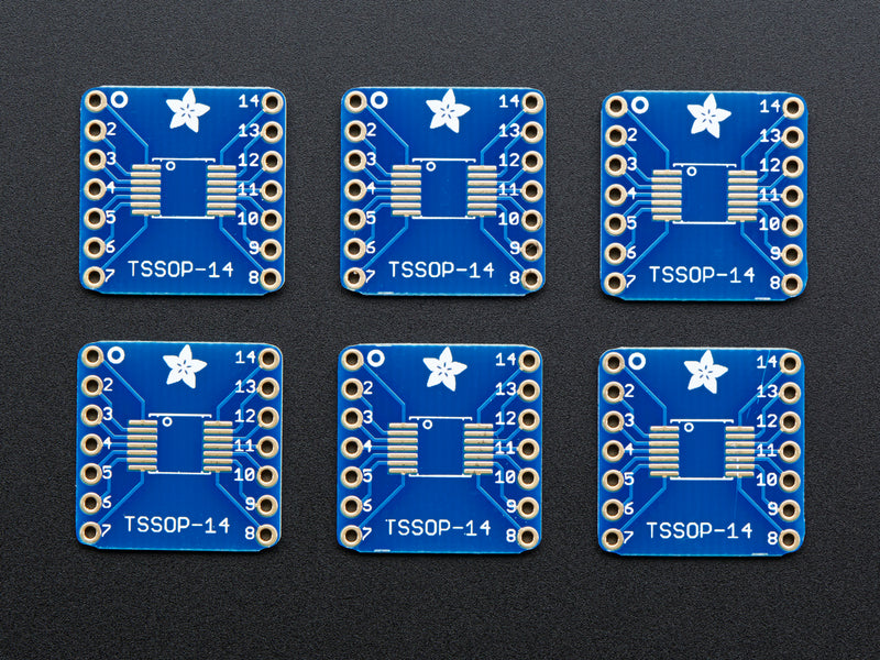 SMT Breakout PCB for SOIC-14 or TSSOP-14 - 6 Pack!