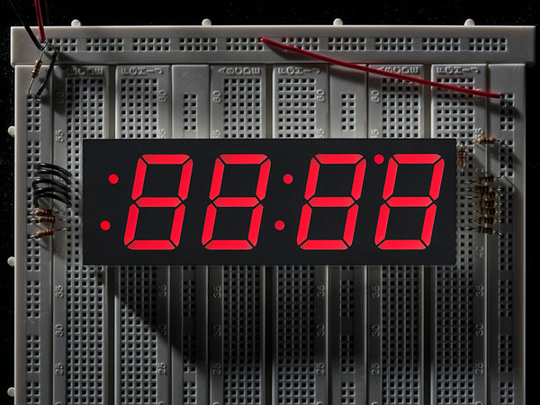 Red 7-segment clock display - 1.2\" digit height