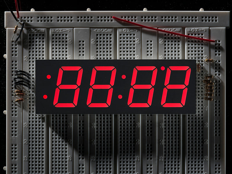 Red 7-segment clock display - 1.2\" digit height