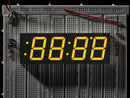 Yellow 7-segment clock display - 1.2\" digit height