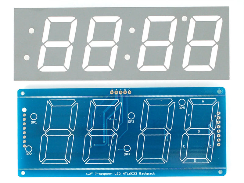 Adafruit 1.2\" 4-Digit 7-Segment Display w/I2C Backpack - Yellow