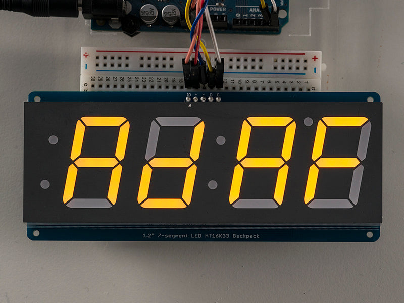 Adafruit 1.2\" 4-Digit 7-Segment Display w/I2C Backpack - Yellow