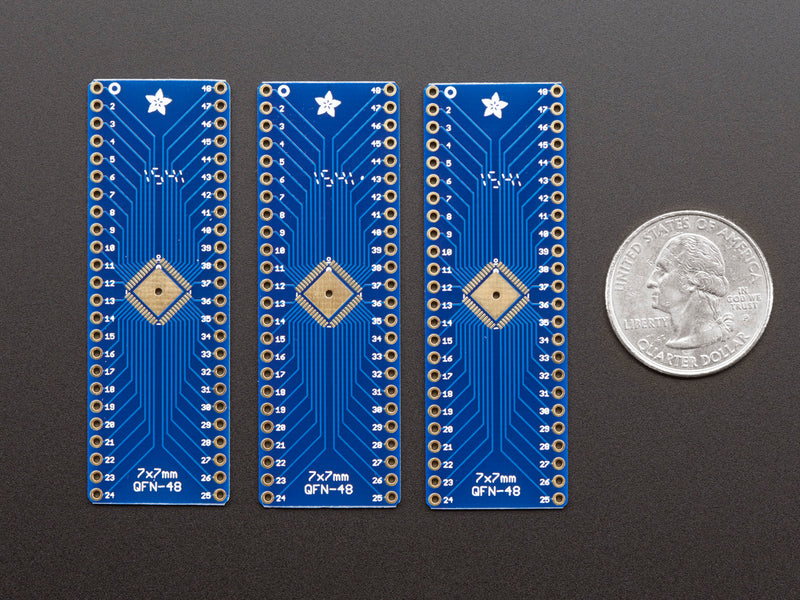 SMT Breakout PCB for 48-QFN or 48-TQFP - 3 Pack!