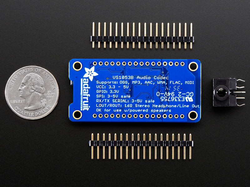 VS1053 Codec + MicroSD Breakout - MP3/WAV/MIDI/OGG Play + Record