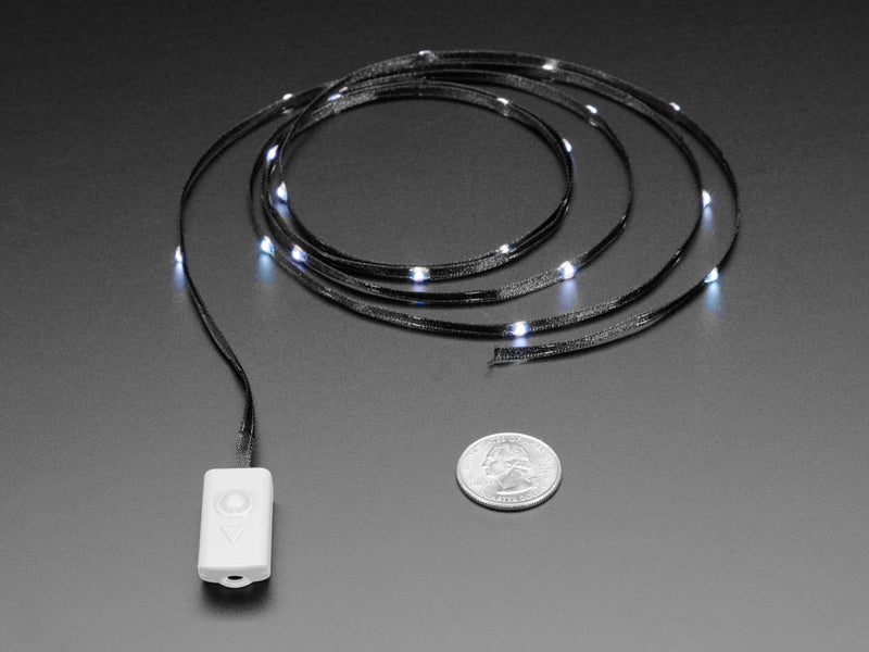 Litex White LEDs on Black Fabric Ribbon Pack - 1.5 meter 20 LEDs