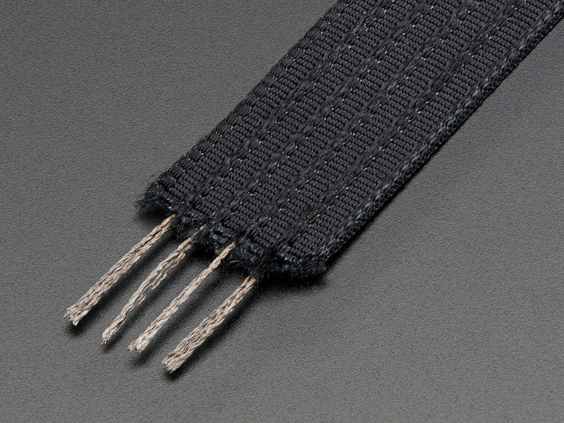 Conductive thread ribbon cable - Black - 1 yard