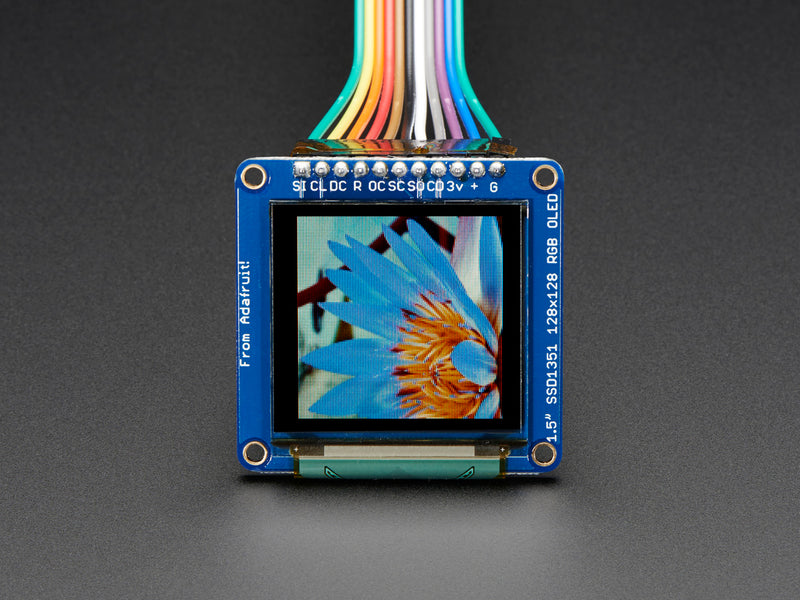 OLED Breakout Board - 16-bit Color 1.5\" w/microSD holder