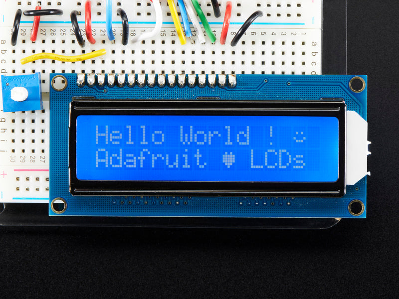 Assembled Standard LCD 16x2 + extras - White on Blue