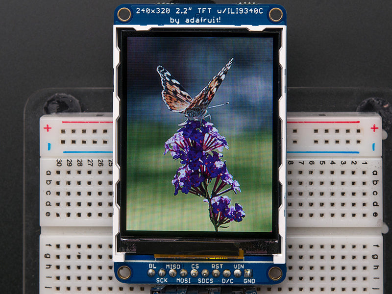 2.2\" 18-bit color TFT LCD display with microSD card breakout