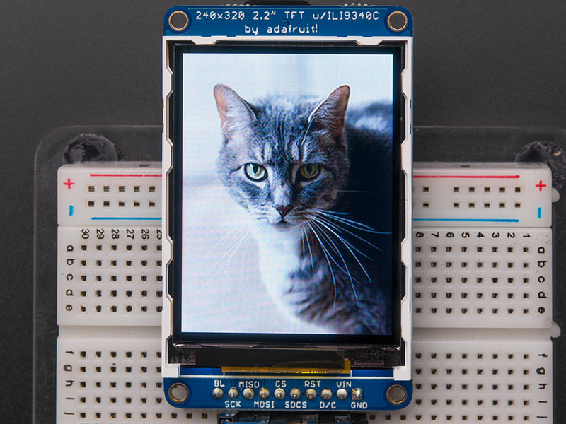 2.2\" 18-bit color TFT LCD display with microSD card breakout