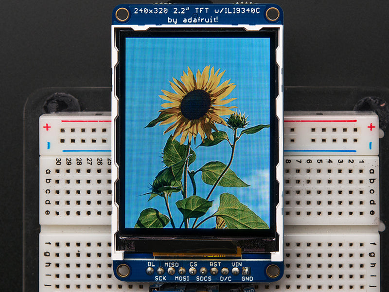 2.2\" 18-bit color TFT LCD display with microSD card breakout