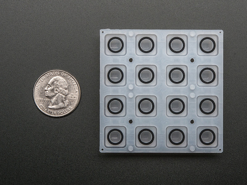 Silicone Elastomer 4x4 Button Keypad - for 3mm LEDs