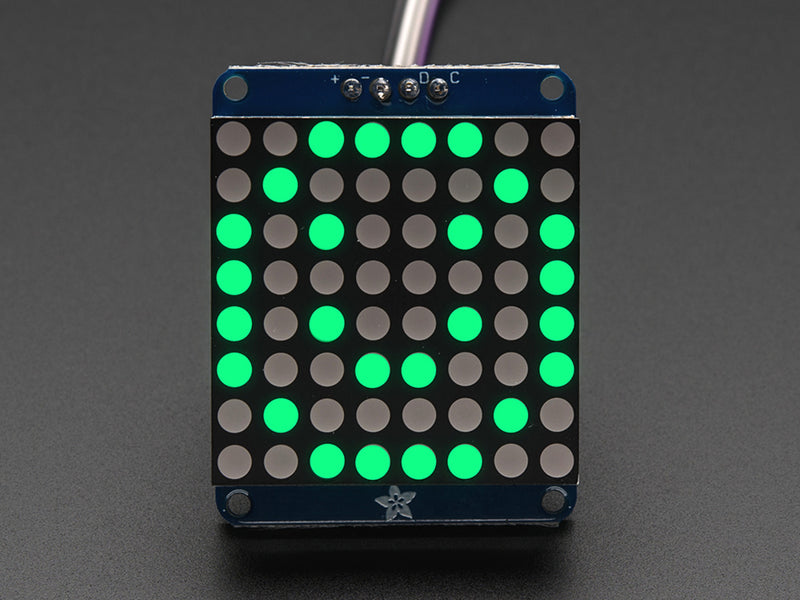Adafruit Small 1.2\" 8x8 LED Matrix w/I2C Backpack - Pure Green