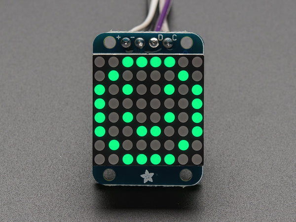 Adafruit Mini 0.8\" 8x8 LED Matrix w/I2C Backpack - Pure Green