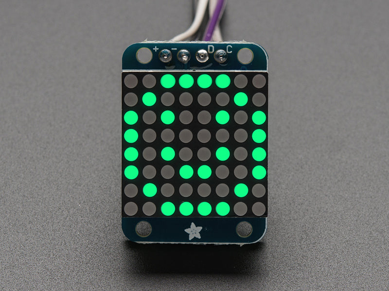 Adafruit Mini 0.8\" 8x8 LED Matrix w/I2C Backpack - Pure Green