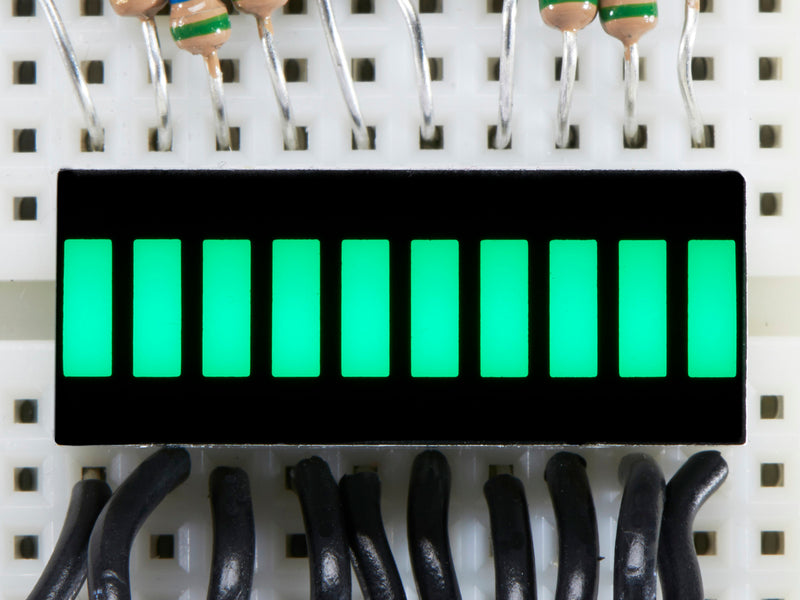 10 Segment Light Bar Graph LED Display - Pure Green