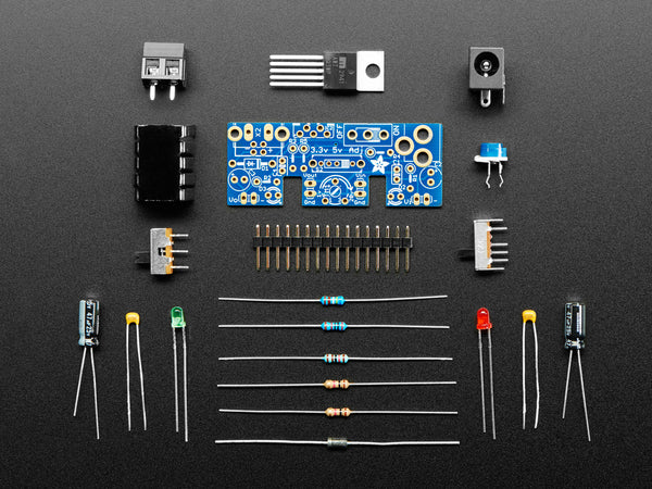 Adjustable breadboard power supply kit