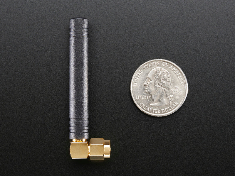 Right-angle Mini GSM/Cellular Quad-Band Antenna - 2dBi SMA Plug