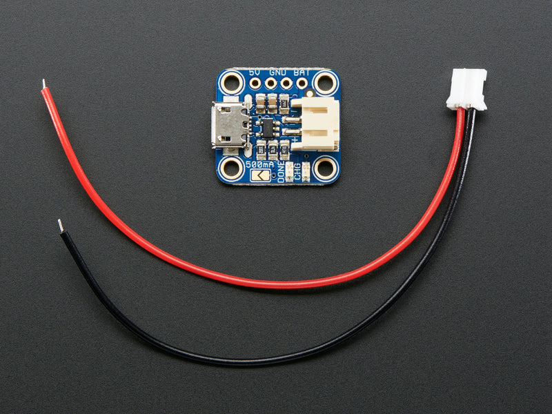 Adafruit Micro-Lipo Charger for LiPo/LiIon Batt w/MicroUSB Jack