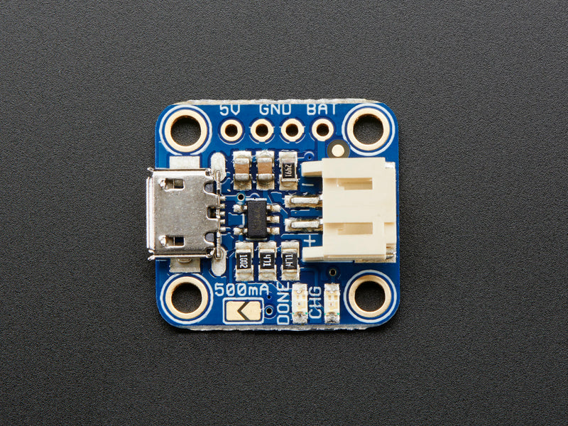 Adafruit Micro-Lipo Charger for LiPo/LiIon Batt w/MicroUSB Jack