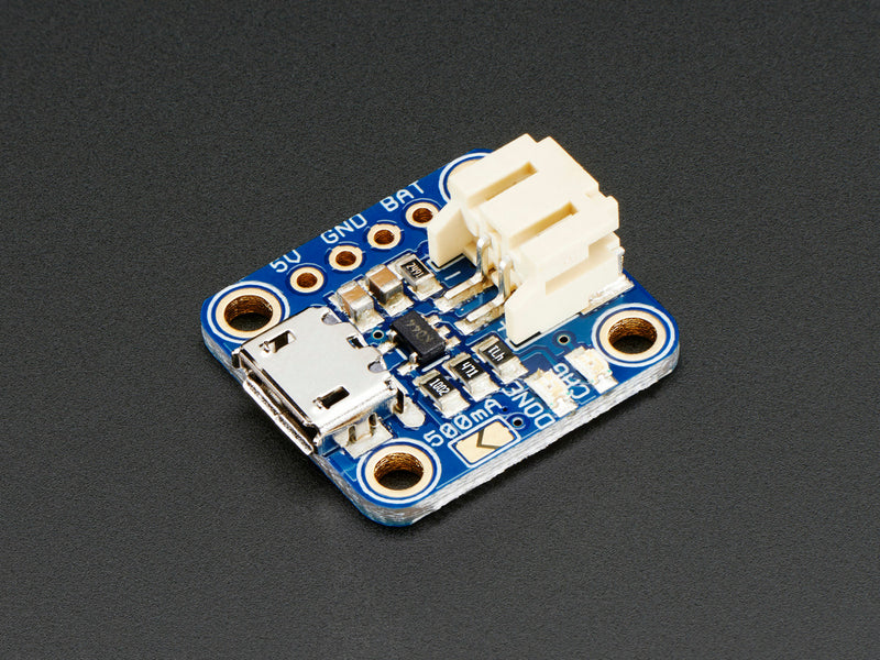 Adafruit Micro-Lipo Charger for LiPo/LiIon Batt w/MicroUSB Jack