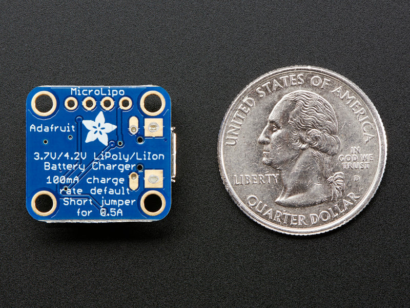 Adafruit Micro-Lipo Charger for LiPo/LiIon Batt w/MicroUSB Jack