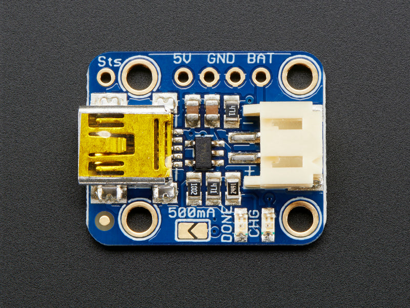 Adafruit Mini Lipo w/Mini-B USB Jack - USB LiIon/LiPoly charger