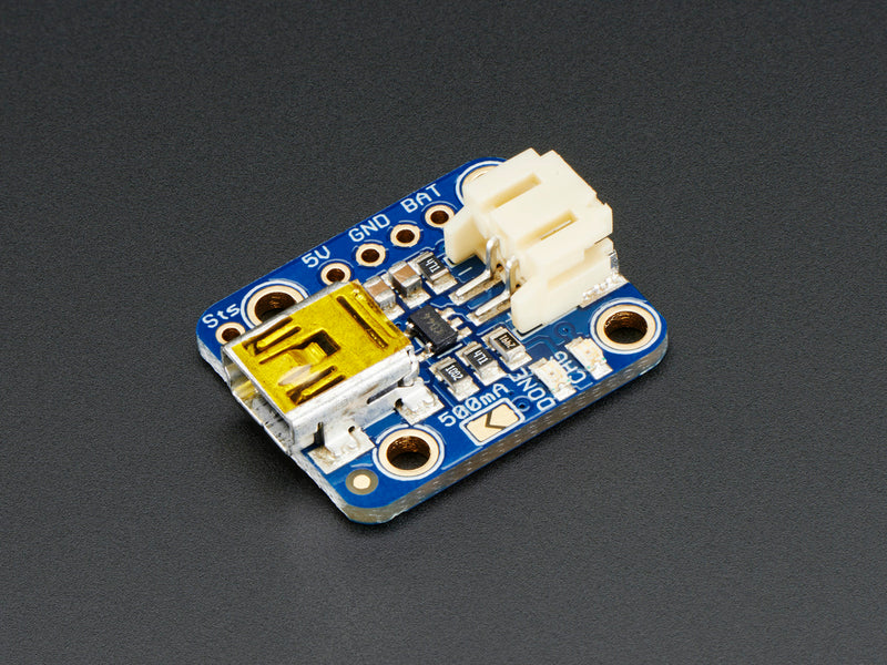 Adafruit Mini Lipo w/Mini-B USB Jack - USB LiIon/LiPoly charger