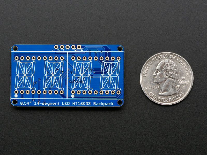 Quad Alphanumeric Display - Red 0.54\" Digits w/ I2C Backpack