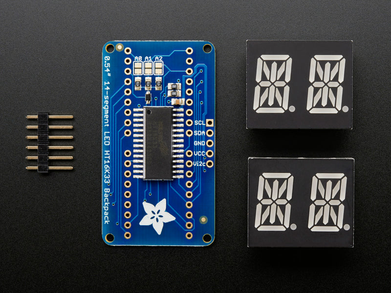 Quad Alphanumeric Display - Red 0.54\" Digits w/ I2C Backpack