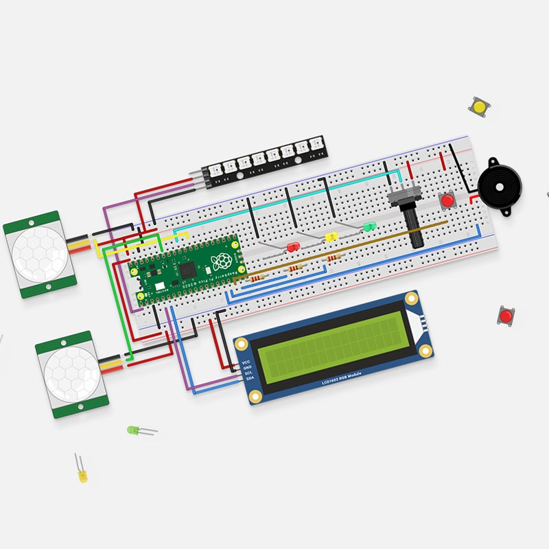  Raspberry PI Pico Basic Starter Kit With 25 Lessons